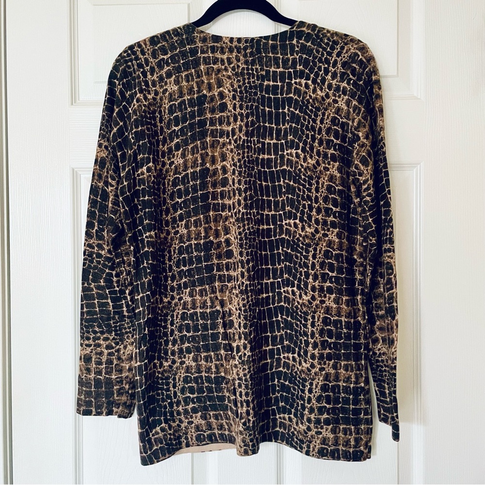 EUC Kenneth Cole New York Crocodile-Inspired Print Cardigan Sweater - Picture 2 of 3